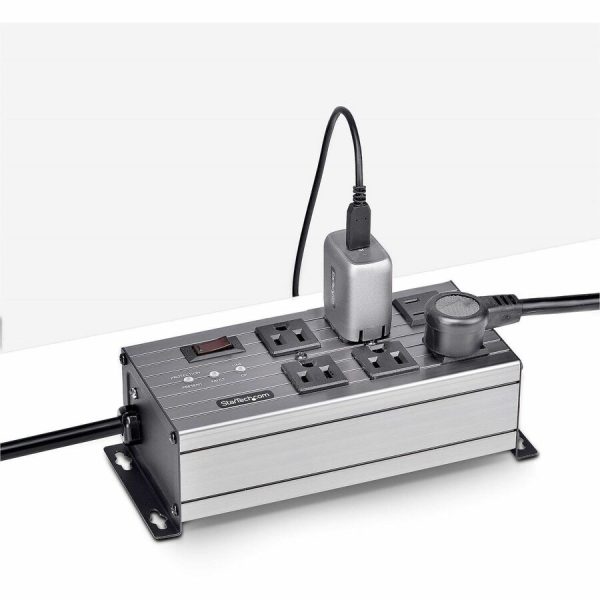 StarTech.com 6-Outlet Industrial Power Strip 125V/15A, EMI/RFI Isolation, Surge Protection, Mountable PDU, 8ft NEMA 5-15P Cord, UL Listed - Image 6