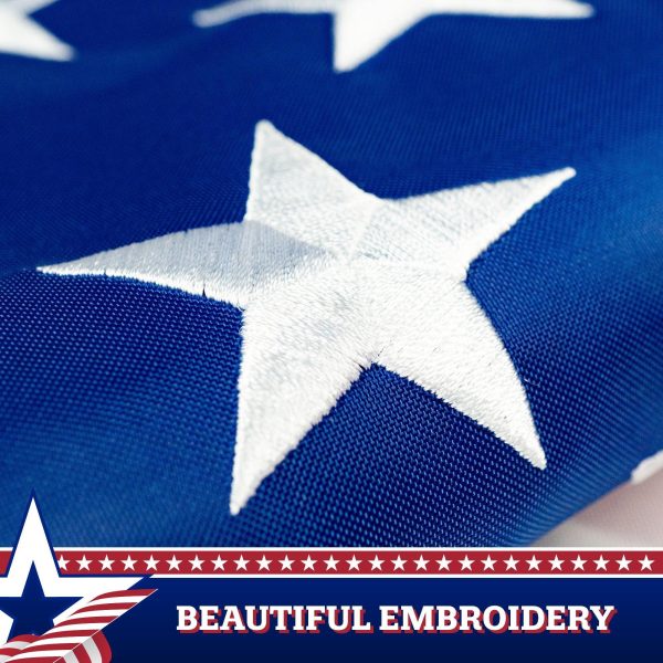 G128 American USA Pull Down Bunting Flag | 1.67x8 Ft | Embroidered Polyester - Image 3