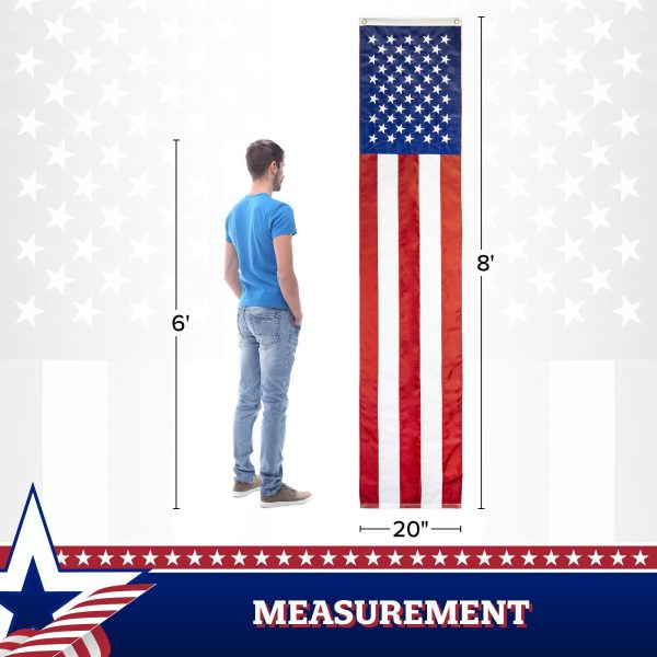 G128 American USA Pull Down Bunting Flag | 1.67x8 Ft | Embroidered Polyester - Image 7