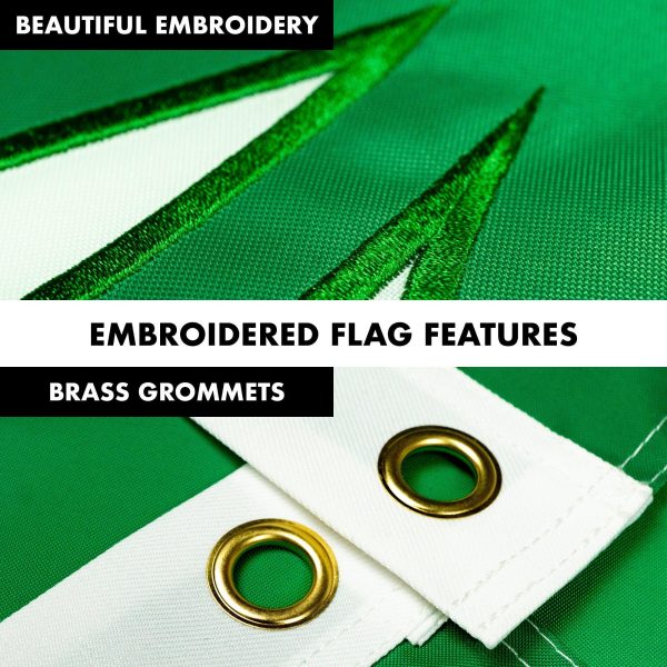 G128 Combo Pack: 5 Ft Tangle Free Aluminum Spinning Flagpole (White) & Ireland Irish Shamrock Flag 2x3 Ft, ToughWeave Series Embroidered 300D Polyester | Pole with Flag Included - Image 4