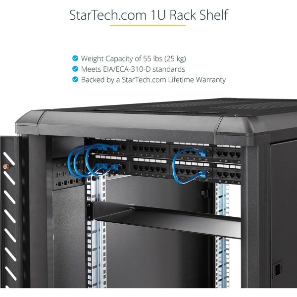 StarTech.com 1U Server Rack Cabinet Shelf - Fixed 12" Deep Cantilever Rackmount Tray for 19" Data/AV/Network Enclosure w/cage nuts, screws - Image 5