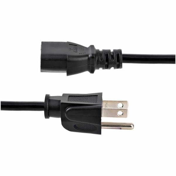 StarTech.com 6ft 1(1.8m) Computer Power Cord, NEMA 5-15P to C13, 10A 125V, 18AWG, Black Replacement AC PC Power Cord, TV/Monitor Power Cable - Image 7