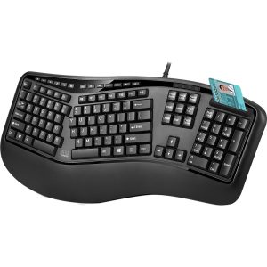 Adesso Desktop Ergonomic Smart Card Reader Keyboard (TAA Compliant)