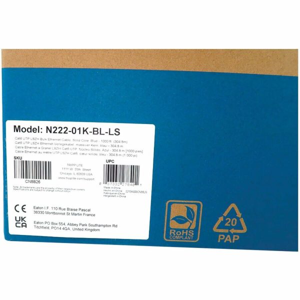 Eaton Tripp Lite Series Cat6 1G Solid Core UTP Bulk Ethernet Cable, LSZH, Blue, 1000 ft. (305 m), TAA - Image 6
