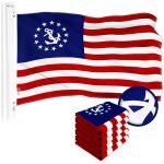 G128 5 Pack: American USA Yacht Ensign Flag | 2x3 Ft | ToughWeave Series Embroidered 300D Polyester | Nautical Flag, Embroidered Stars, Sewn Stripes, Indoor/Outdoor, Brass Grommets