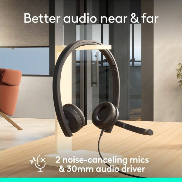 Logitech H570e USB Wired Stereo Headset, USB-C, Noise-Canceling Mics, Inline Controls, Certified for Microsoft Teams, Black - Image 3