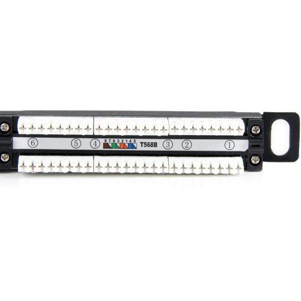 StarTech.com 24 Port 0.5U Cat5e Patch Panel - RJ45 Ethernet Rackmount Cat 5e 110 Patch Panel - Image 6