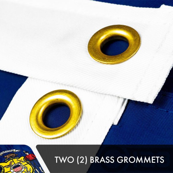 Wisconsin WI State Flag 3x5 Ft 2-Pack Double-sided Embroidered Polyester By G128 - Image 3