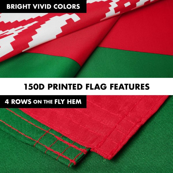 G128 Combo Pack: 6 Ft Tangle Free Aluminum Spinning Flagpole (White) & Belarus Belarusian Flag 3x5 Ft, LiteWeave Pro Series Printed 150D Polyester | Pole with Flag Included - Image 5