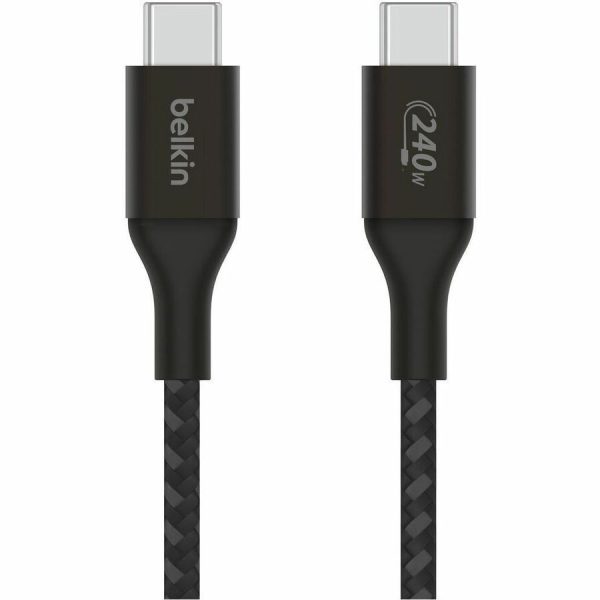 Belkin 240W USB-C to USB-C Cable - 480 Mbps - Nylon, Braided - M/M - 2m/6.6ft - Black - Image 5