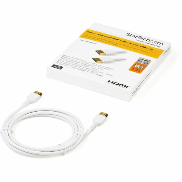 StarTech.com 2m Premium Certified HDMI 2.0 Cable with Ethernet - 6ft High Speed UHD 4K 60Hz HDR Durable Rugged Ultra HD HDMI Monitor Cord - Image 4