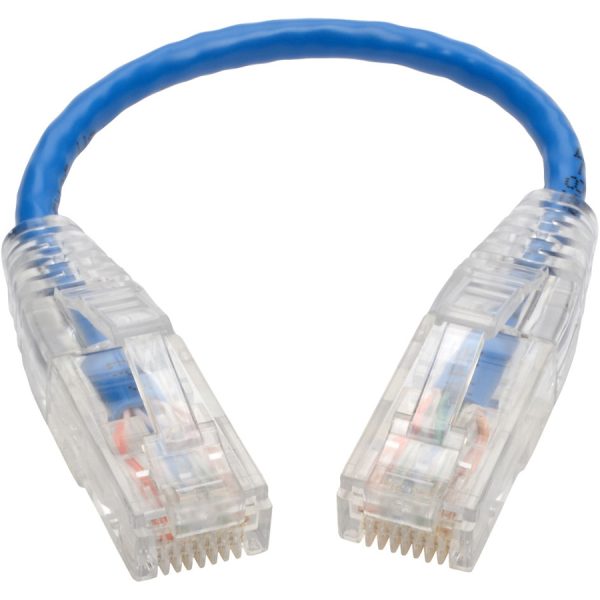 Eaton Tripp Lite Series Cat6 Gigabit Snagless Slim UTP Ethernet Cable (RJ45 M/M), PoE, Blue, 6-in. (15.24 cm) - Image 2