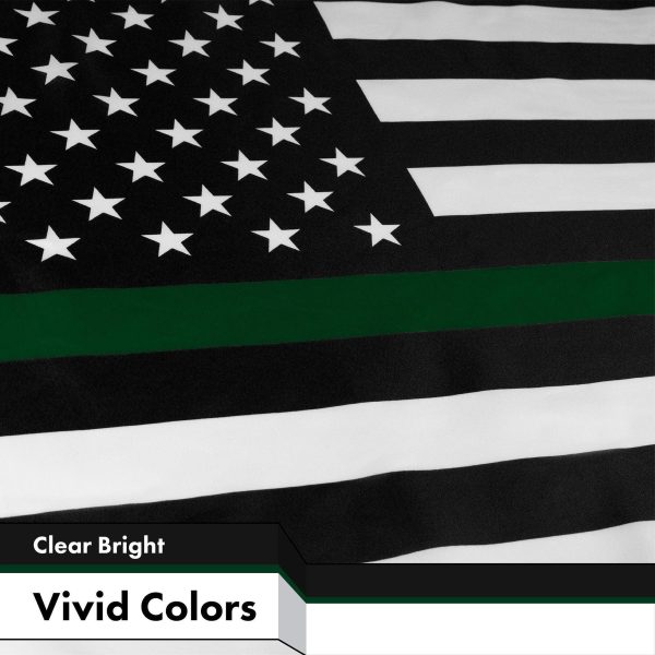 Thin Green Line American Flag 3x5 Ft 2-Pack Printed 150D Polyester By G128 - Image 3