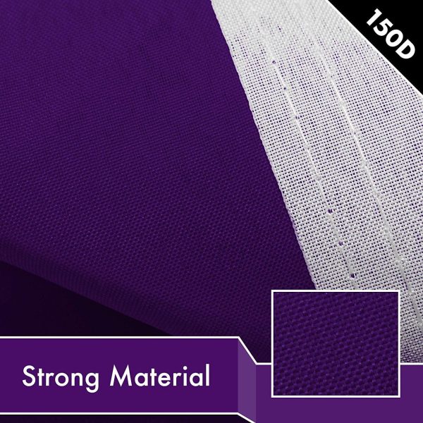 G128 Solid Purple Color Flag | 3x5 feet | Printed 150D, Indoor/Outdoor, Vibrant Colors, Brass Grommets, Quality Polyester, Much Thicker More Durable Than 100D 75D Polyester - Image 4