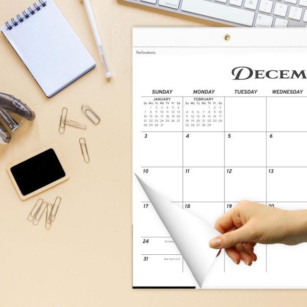 Desk Calendar 2024 17x12 Wall Calendar      Thick Paper & Notes Section   Runs from December 2023   December 2024 (Black) - Image 5