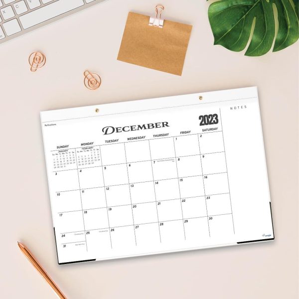 Desk Calendar 2024 17x12 Wall Calendar      Thick Paper & Notes Section   Runs from December 2023   December 2024 (Black) - Image 7