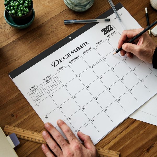 Desk Calendar 2024 17x12 Wall Calendar      Thick Paper & Notes Section   Runs from December 2023   December 2024 (Black) - Image 8