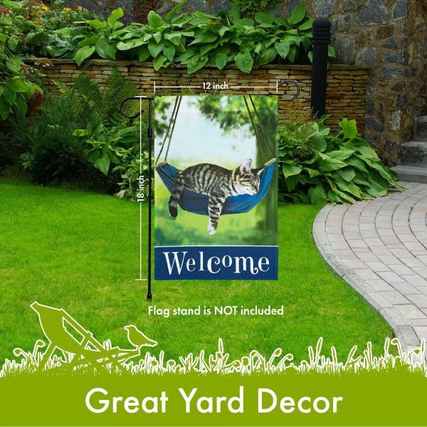 G182 Garden Flag Welcome Sleeping Kitten | 12x18 Inch | 150D Printed Polyester - Everyday Decoration - Image 6