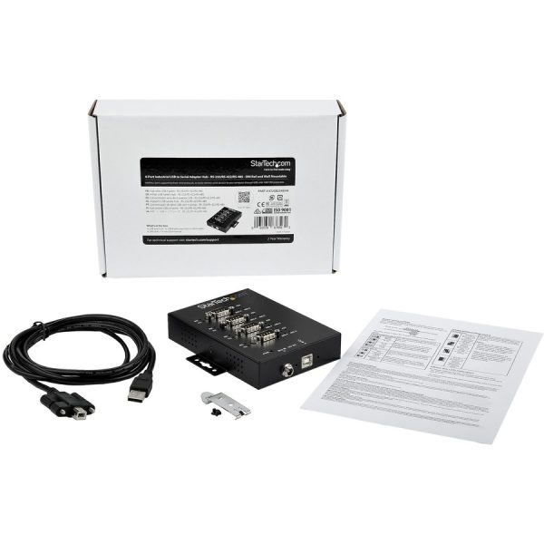 StarTech.com USB to RS232/RS485/RS422 4 Port Serial Hub Adapter - Industrial Metal USB 2.0 to DB9 Serial Converter - Din Rail Mountable - Image 5