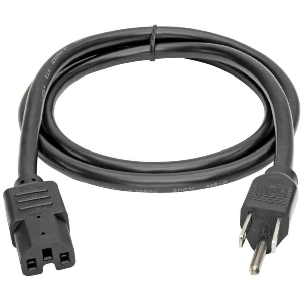 Eaton Tripp Lite Series Power Cord, NEMA 5-15P to C15 - Heavy-Duty, 15A, 125V, 14 AWG, 8 ft. (2.43 m), Black - Image 2
