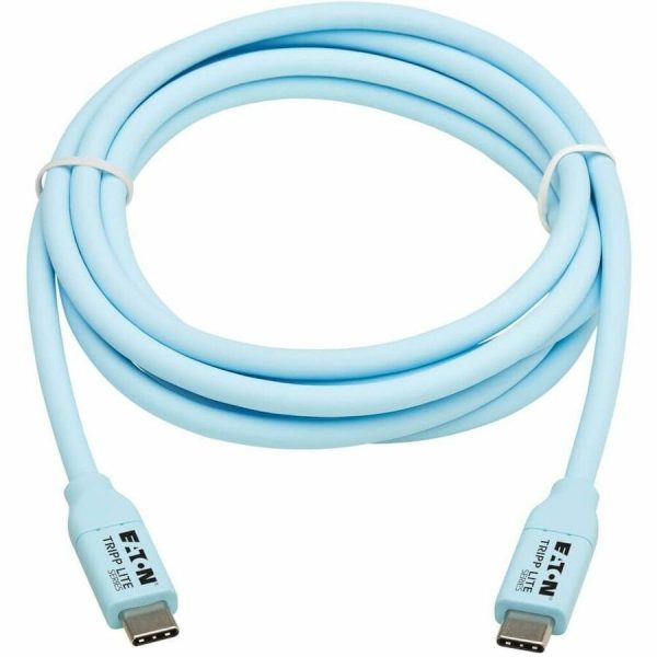 Eaton Tripp Lite Series Safe-IT USB-C Cable (M/M), Antibacterial, Ultra Flexible, 240W PD Charging, Light Blue, 6 ft. (1.8 m) - Image 2