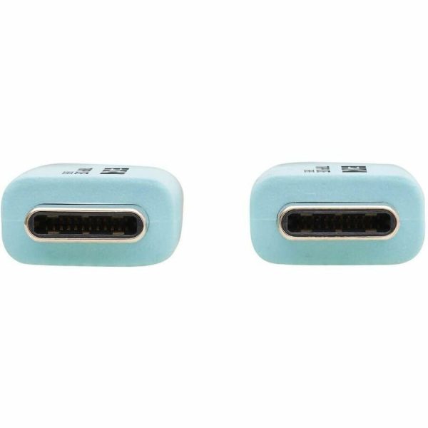 Eaton Tripp Lite Series Safe-IT USB-C Cable (M/M), Antibacterial, Ultra Flexible, 240W PD Charging, Light Blue, 6 ft. (1.8 m) - Image 3