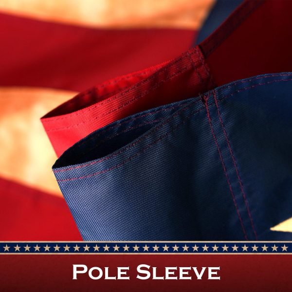 G128 10 Pack: American USA Tea-Stained Flag | 3x5 Ft | ToughWeave Pro Series Pole Sleeve Embroidered 420D Polyester | Embroidered Stars - Image 2