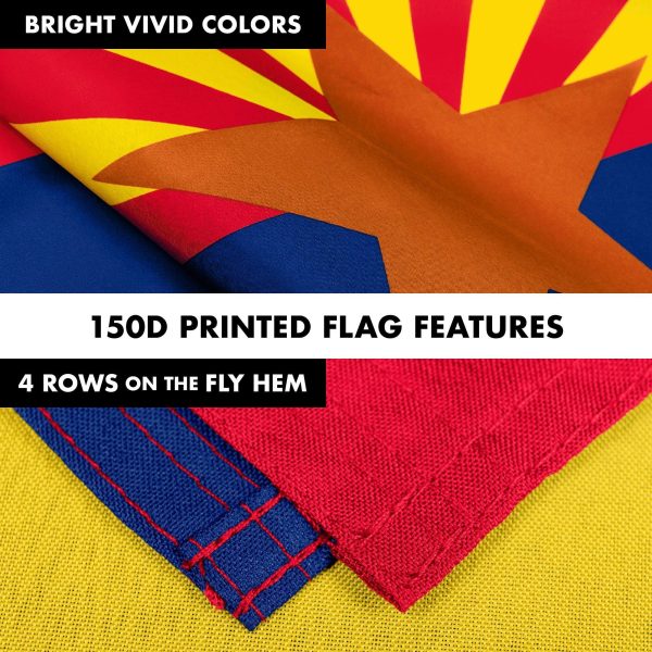 G128 Combo Pack: 6 Feet Tangle Free Spinning Flagpole (Black) Arizona AZ State Flag 3x5 ft Printed 150D Brass Grommets (Flag Included) Aluminum Flag Pole - Image 5