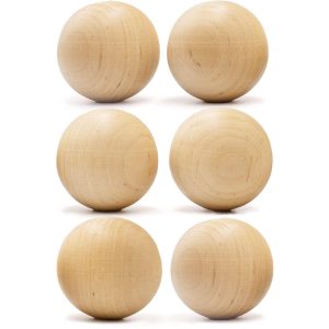 6 Pieces Wooden Balls for Crafts Mini Round Wooden Balls for DIY Projects and Craft Supplies 35 mm Diameter