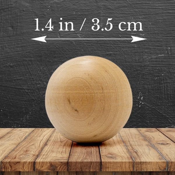 6 Pieces Wooden Balls for Crafts Mini Round Wooden Balls for DIY Projects and Craft Supplies 35 mm Diameter - Image 7