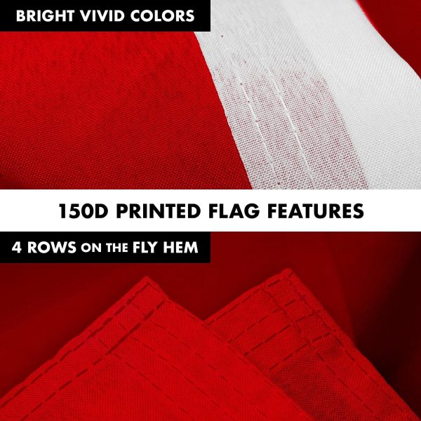 G128 Combo Pack: 5 Ft Tangle Free Aluminum Spinning Flagpole (Silver) & Solid Red Color Flag 2x3 Ft, LiteWeave Pro Series Printed 150D Polyester | Pole with Flag Included - Image 5