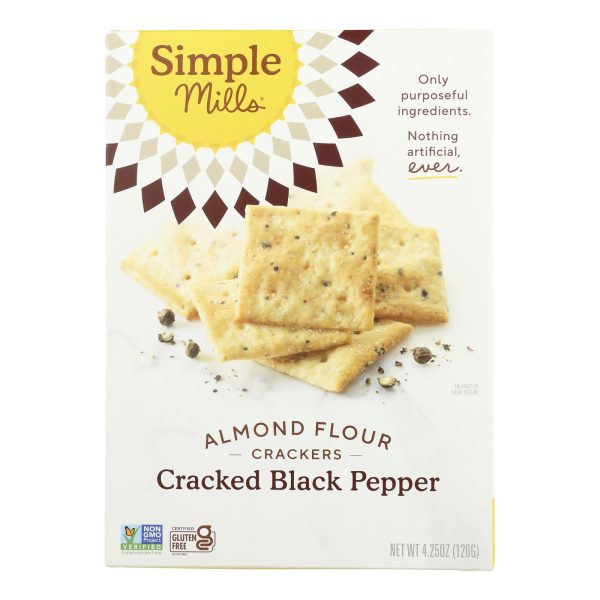 Simple Mills Cracked Black Pepper Almond Flour  - Case of 6 - 4.25 OZ - Image 2