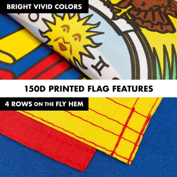 G128 Combo Pack: 6 Ft Tangle Free Spinning Flagpole (White) & Ecuador Flag 3x5 Ft Printed 150D Polyester, Brass Grommets (Flag Included) Aluminum Flag Pole - Image 5