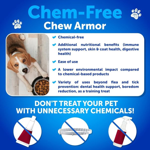 Flea and Tick Prevention for Dogs Chewables   Natural Flea Treatment   Supplement for Small & Large Dogs with Vitamins   Immune Support Chews   Pest Defense Oral Pills   120 Soft Treats   Made in USA - Image 2