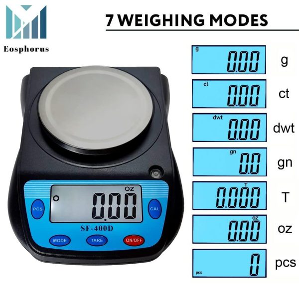 Ounce Carat and Gram Scale 0.01g Accuracy Electronic Scale Science Digital Scale Lab Balance LCD 600g Capacity   USB Charger and AC DC Adapter Included - Image 3