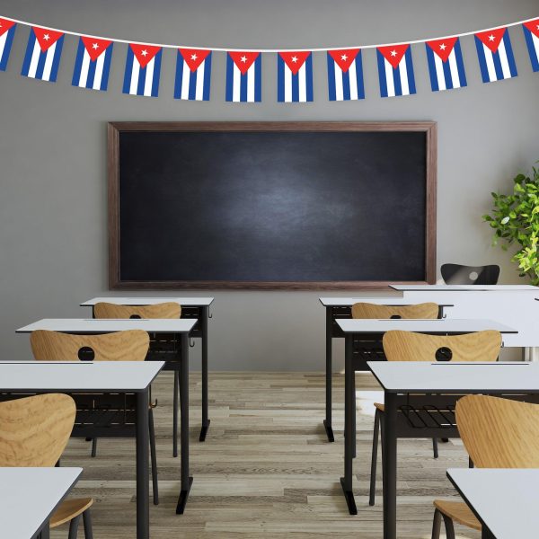 G128 Cuba Cuban Bunting Banner | Flag 8.2 x 5.5 Inch, Full String 33 Feet | Printed 150D Polyester, Decorations For Bar, School, Festival Events Celebration - Image 4
