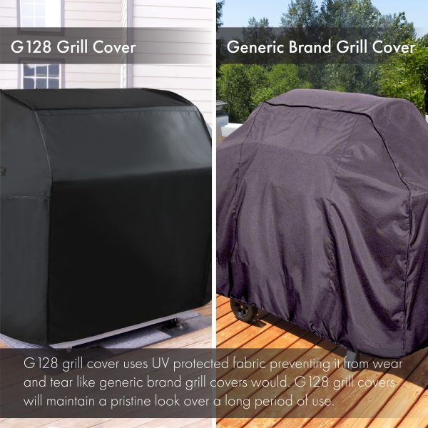 G128 Black Grill Cover | 64 inch | Gas Grill Cover Waterproof, UV Resistant BBQ Grill Cover, Fits Most Brands of Grills - Image 4