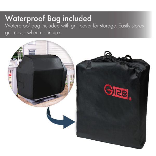 G128 Black Grill Cover | 64 inch | Gas Grill Cover Waterproof, UV Resistant BBQ Grill Cover, Fits Most Brands of Grills - Image 6