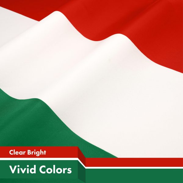 G128 Hungary Hungarian Flag | 3x5 Ft | Printed 150D Polyester - Indoor/Outdoor, Vibrant Colors, Brass Grommets, Quality Polyester, Much Thicker More Durable Than 100D 75D Polyester - Image 3