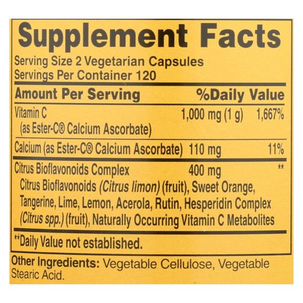 American Health - Ester-C with Citrus Bioflavonoids - 500 mg - 240 Vegetarian Capsules - Image 2