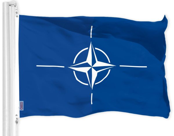 G128 Combo Pack: American USA Flag 3x5 Ft & North Atlantic Treaty Org NATO Flag 3x5 Ft | Both LiteWeave Pro Series Printed 150D Polyester, Brass Grommets - Image 2
