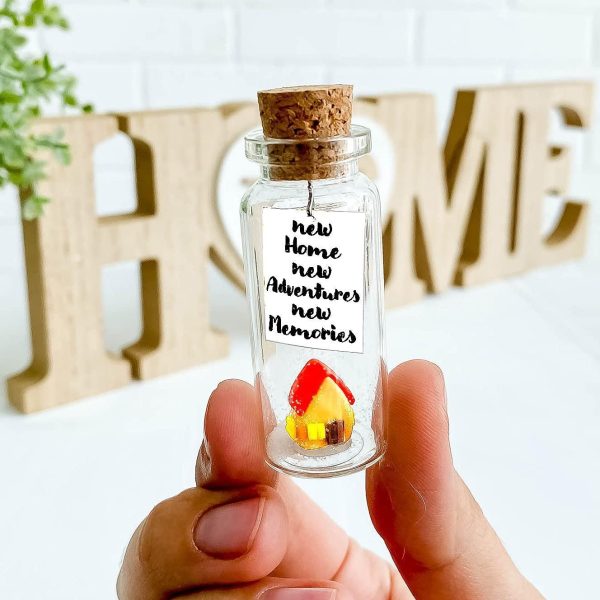 Tiny Magical Message in a Bottle Gift Idea   Classy Inspirational Gifts for Him and Her   Unique Presents for Women and Men (Colorful House   New Home New Adventures New Memories Gift Bottle) - Image 2