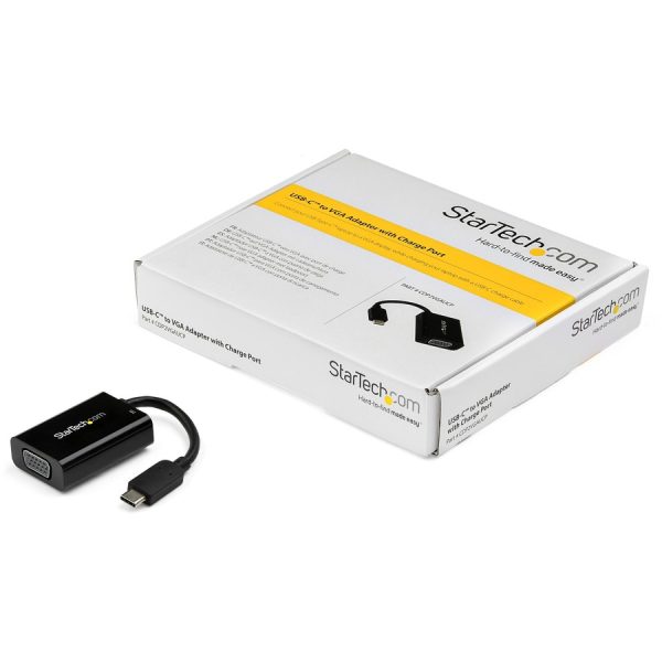 StarTech.com USB C to VGA Adapter with 60W Power Delivery Pass-Through - 1080p USB Type-C to VGA Video Converter w/ Charging - Black - Image 5