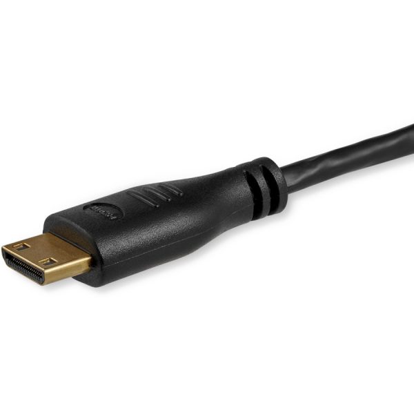 StarTech.com 3ft Mini HDMI to HDMI Cable with Ethernet, 4K 30Hz High Speed Slim Mini HDMI 1.4 (Type-C) Device to HDMI Adapter Cable/Cord - Image 2