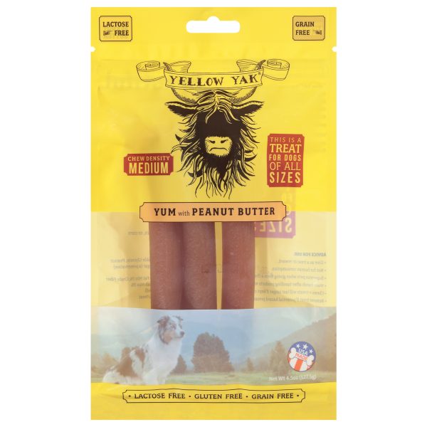 Yellow Yak - Peanut Butter Yum Medium Dnst Chew - Case of 6-4.5 OZ