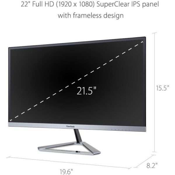 ViewSonic VX2276-SMHD 22 Inch 1080p Widescreen IPS Monitor with Ultra-Thin Bezels, HDMI and DisplayPort - Image 3
