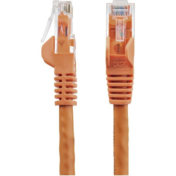 StarTech.com 100ft CAT6 Ethernet Cable - Orange Snagless Gigabit 100W PoE UTP 650MHz Category 6 Patch Cord UL Certified Wiring/TIA - Image 3