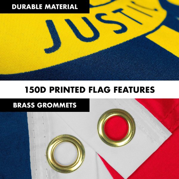 G128 Combo Pack: 6 Feet Tangle Free Spinning Flagpole (Black) Georgia GA State Flag 3x5 ft Printed 150D Brass Grommets (Flag Included) Aluminum Flag Pole - Image 4