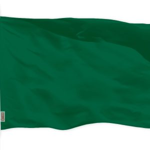 G128 Solid Dark Green Color Flag | 2.5x4 Ft | LiteWeave Pro Series Printed 150D Polyester | Indoor/Outdoor, Vibrant Colors, Brass Grommets, Thicker and More Durable Than 100D 75D Polyester