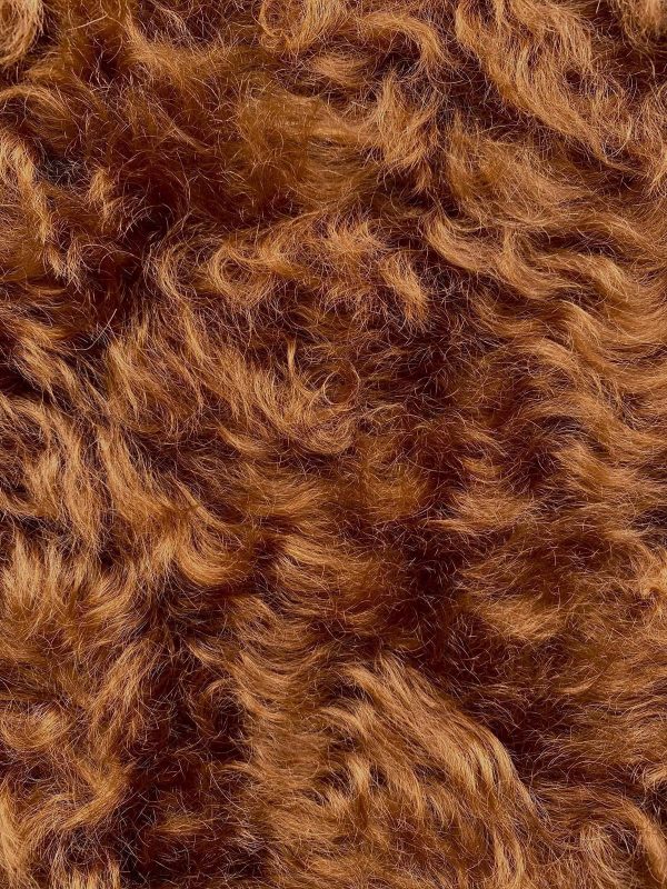 German 100 percent Mohair Fur Fabric for Teddy Bears DIY Backing 100 percent Cotton (5052 Dark Brown Curly) 13.75x9.8 inch